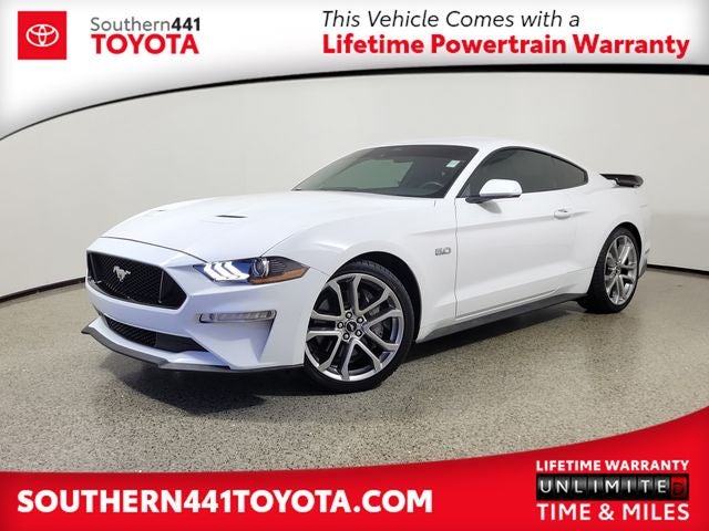 2021 Ford Mustang GT Premium in Oxford White — front three-quarter view