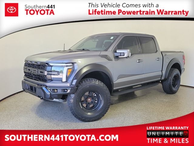 2024 Ford F-150 Raptor in Gray Metallic — front three-quarter view