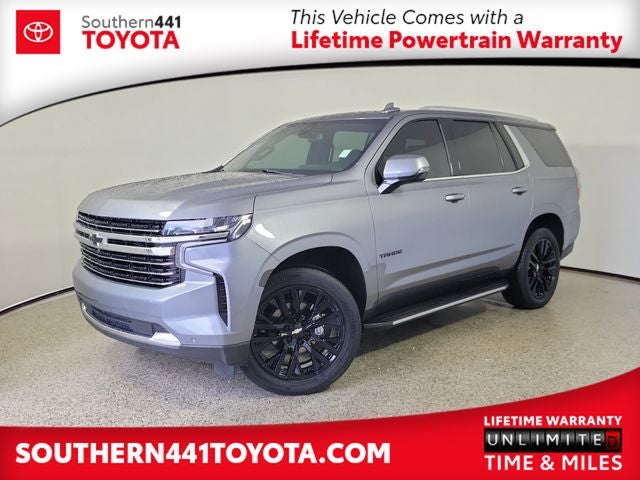 2021 Chevrolet Tahoe LT in Steel Metallic — front three-quarter view