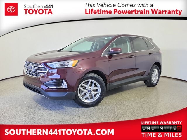 2022 Ford Edge SEL in Burgundy Velvet Metallic Tinted Clearcoat — front three-quarter view