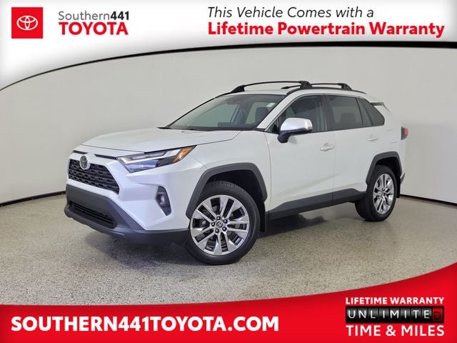 2024 Toyota RAV4 XLE Premium in Wind Chill Pearl — front three-quarter view