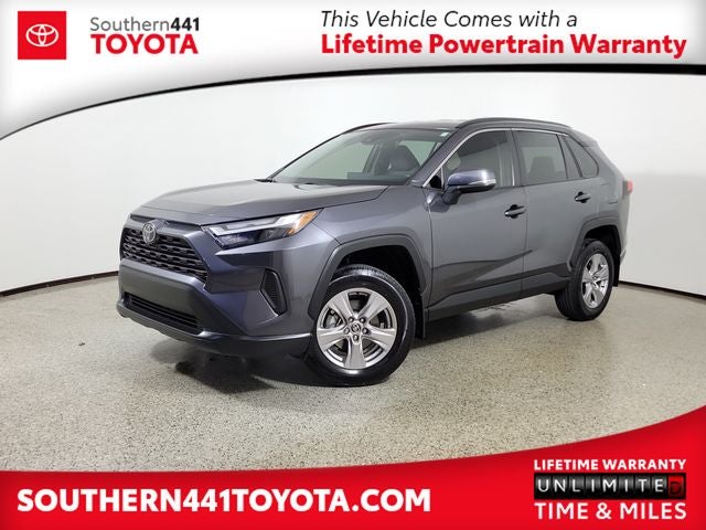 2025 Toyota RAV4 XLE in Magnetic Gray Metallic — front three-quarter view