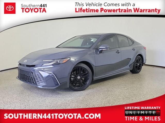2025 Toyota Camry SE in Underground — front three-quarter view