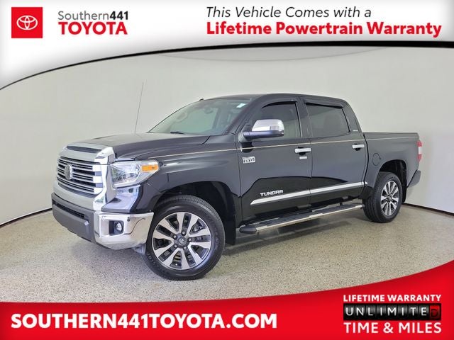 2018 Toyota Tundra Limited in Midnight Black Metallic — front three-quarter view