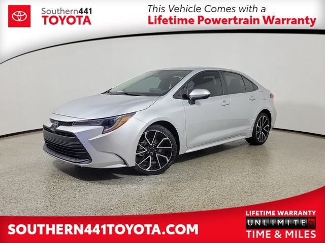 2024 Toyota Corolla LE in Classic Silver Metallic — front three-quarter view