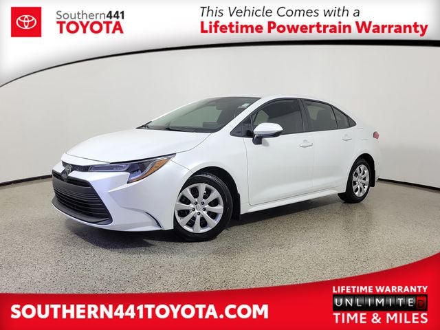 2026 Toyota Corolla LE in Ice Cap — front three-quarter view