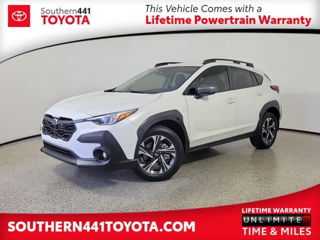 2024 Subaru Crosstrek Premium in Crystal White Pearl — front three-quarter view