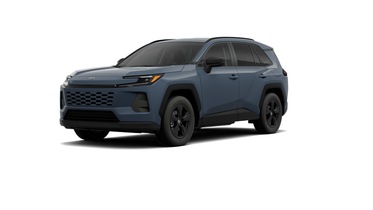 2026 Toyota RAV4 LE in Storm Cloud — front three-quarter view