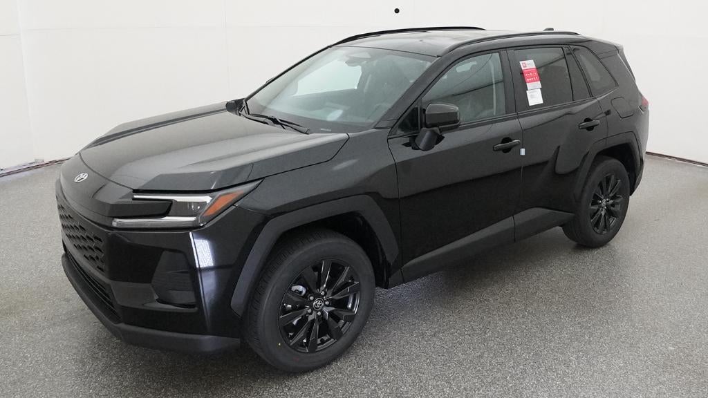 2026 Toyota RAV4 XLE Premium in Midnight Black Metallic — front three-quarter view