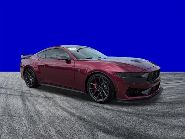 2025 Ford Mustang Dark Horse in Magenta — front three-quarter view