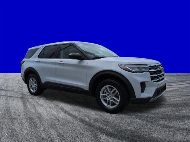 2026 Ford Explorer Active 100A in Space White Metallic — front three-quarter view