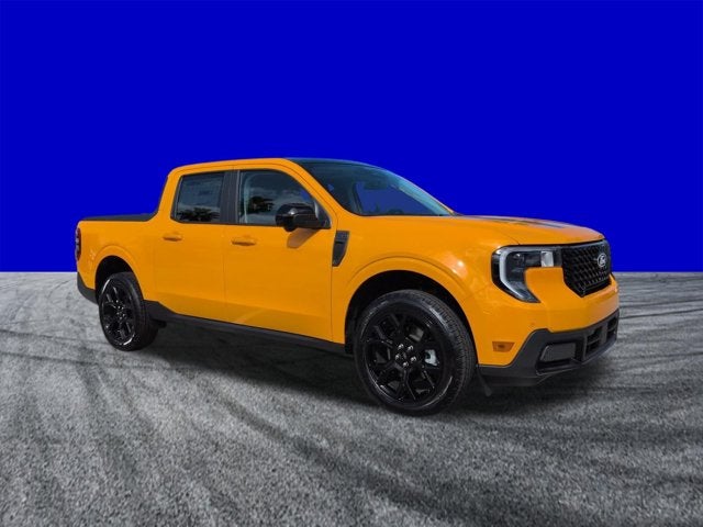 2026 Ford Maverick Lariat in Orange Fury Metallic Tri-Coat — front three-quarter view