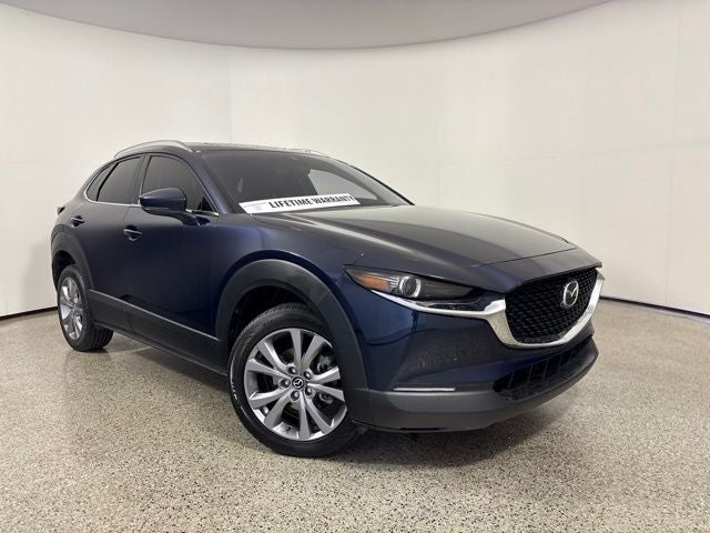2021 Mazda Mazda CX-30 Premium in Crystal Blue — front three-quarter view