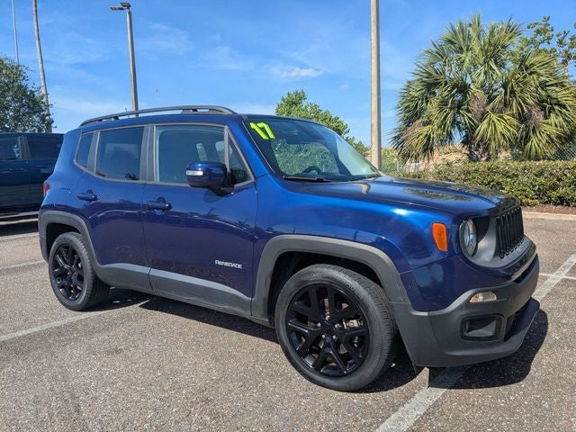 2017 Jeep Renegade Latitude in Jetset Blue — front three-quarter view
