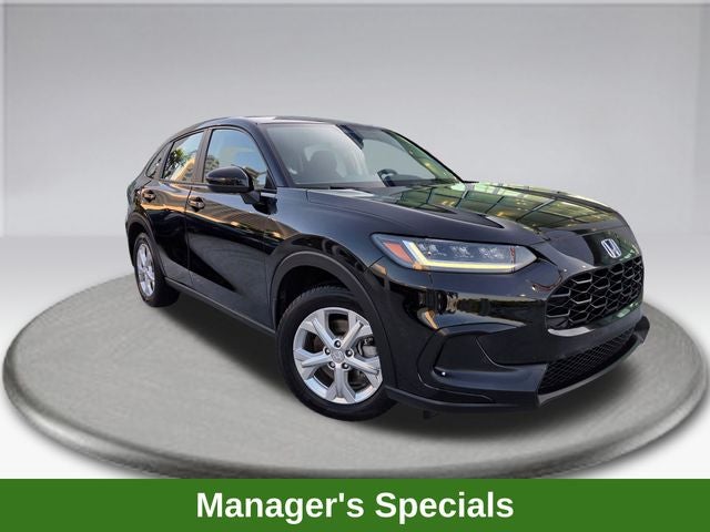 2024 Honda HR-V LX in Crystal Black Pearl — front three-quarter view
