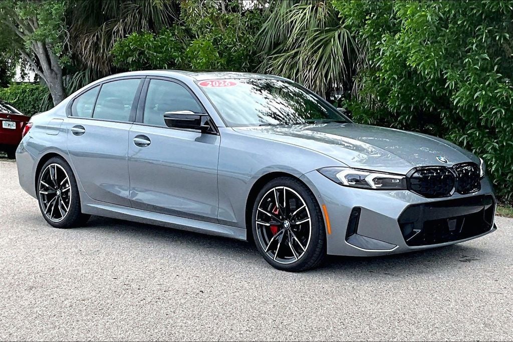 2026 BMW 3 Series M340i in Skyscraper Grey Metallic — front three-quarter view