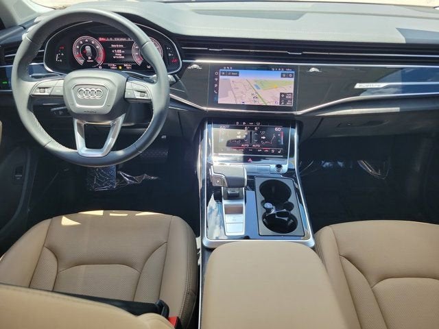 2025 Audi Q7 55 Premium Plus in Mythos Black Metallic — front three-quarter view