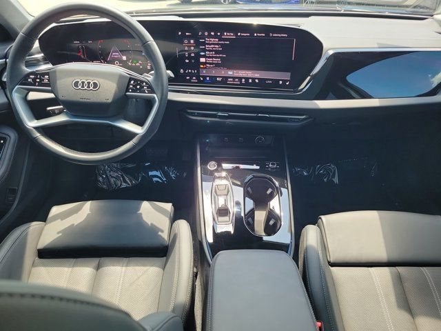 2025 Audi A5 2.0T Premium Plus in Mythos Black Metallic — front three-quarter view