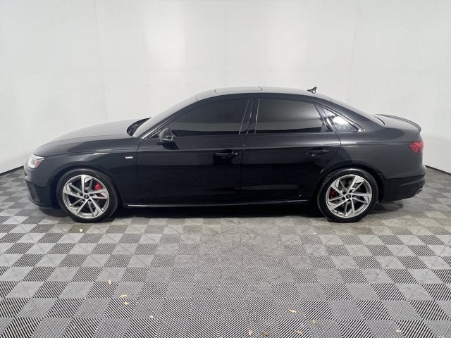 2023 Audi A4 Sedan S line Premium Plus 45 TFSI quattro in Mythos Black Metallic — front three-quarter view