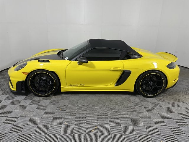 2025 Porsche 718 Spyder RS in Racing Yellow — front three-quarter view