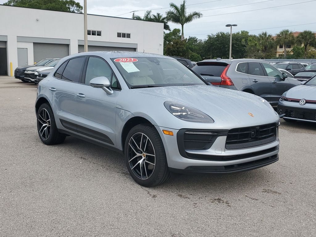 2023 Porsche Macan Base in Dolomite Silver Metallic — front three-quarter view
