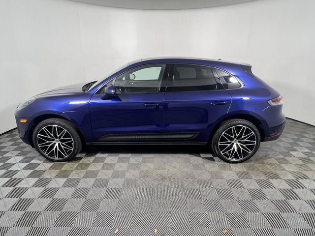 2026 Porsche Macan Base in Gentian Blue Metallic — front three-quarter view